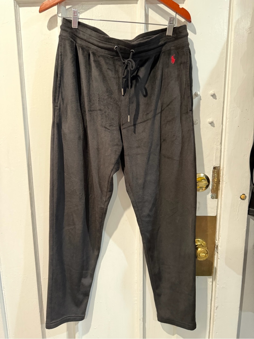 Polo by Ralph Lauren Black Sweatpants with Red Polo Logo